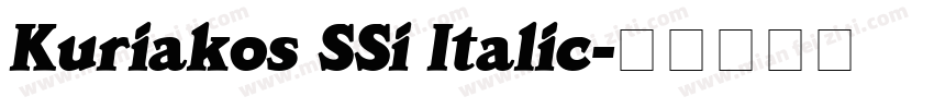 Kuriakos SSi Italic字体转换